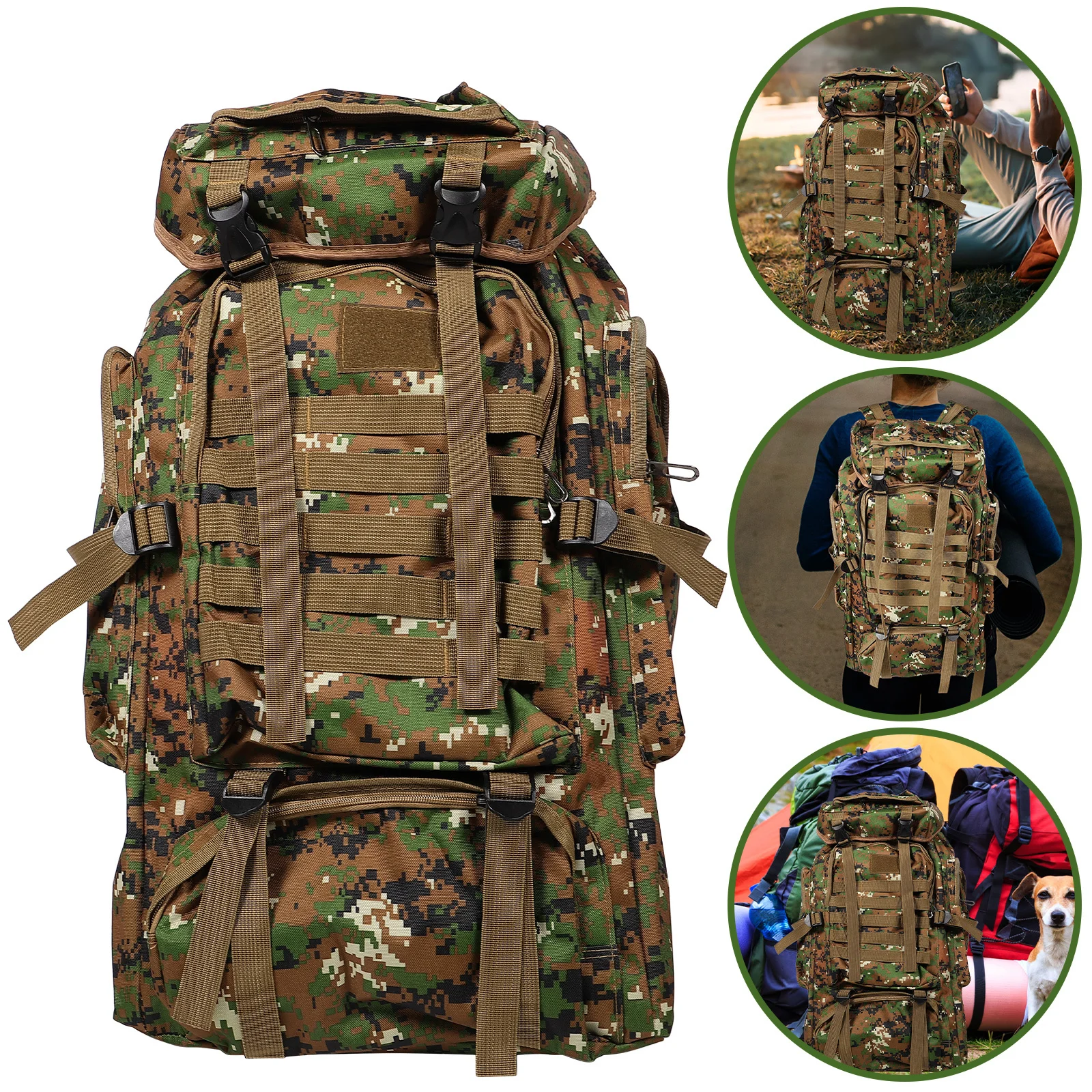 

Водонепроницаемый походный рюкзак для кемпинга, большой вместимости, с регулируемыми лямками, многофункциональный, для путешествий, для мужчин