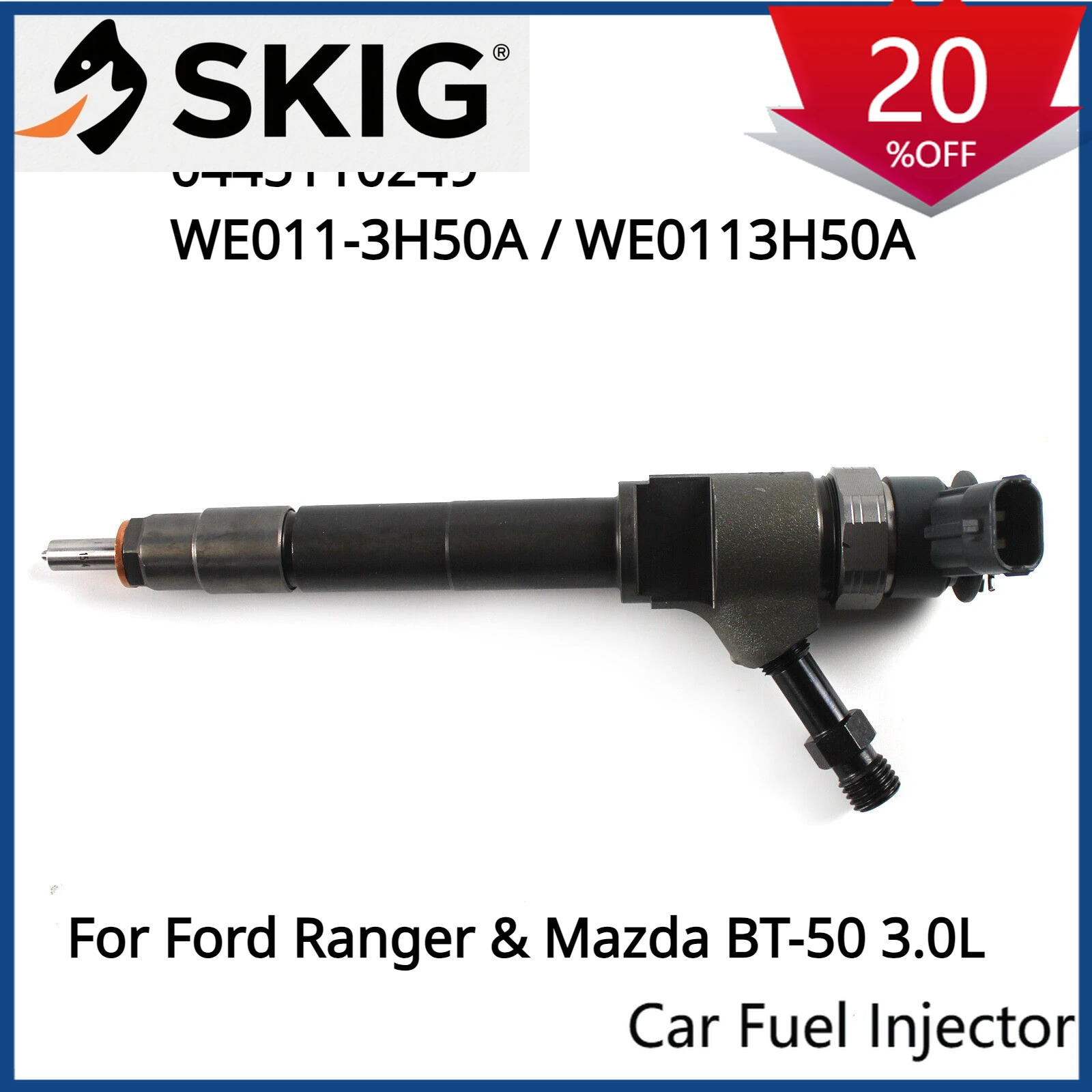 

Suitable 0445110249 New Diesel Fuel Injector Assy for Ford Ranger & Mazda BT50 3.0L 2006 - 2012 WE0113H50