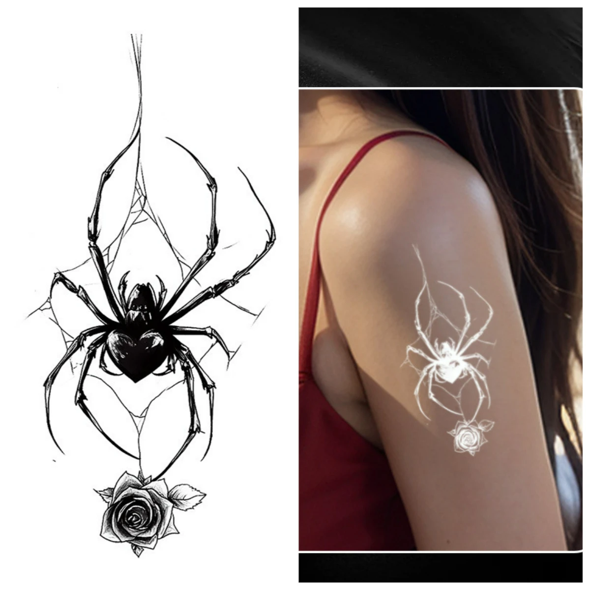 

spider Temporary Tattoos,Tattoo Stickers,Waterproof Long-Lasting,Fake Tattoo for Women