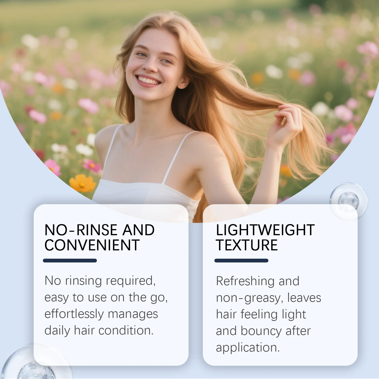 70g Leave-in Spaltspitzen-Reparatur-Lotion, Reparaturcreme für geschädigtes Haar, Anti-Frizz, pflegende Behandlung für trockenes Haar mit Hitzeschutz – Detail 3