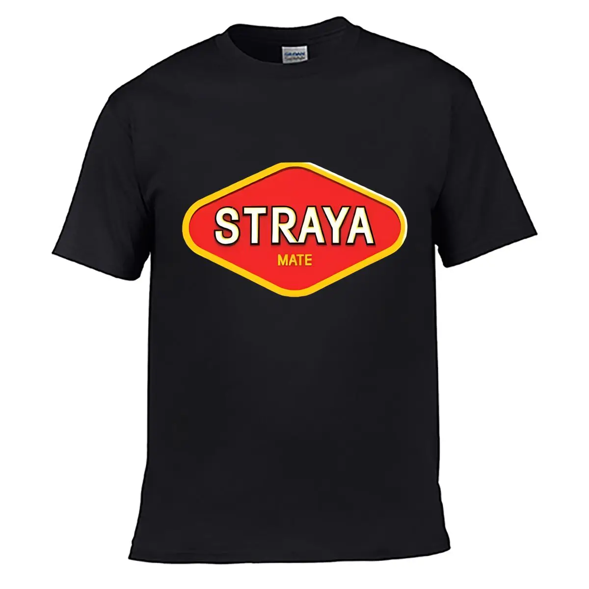 STRAYA MATE Australian Text Graphic Men Summer Washed Tee Loose Distressed Top