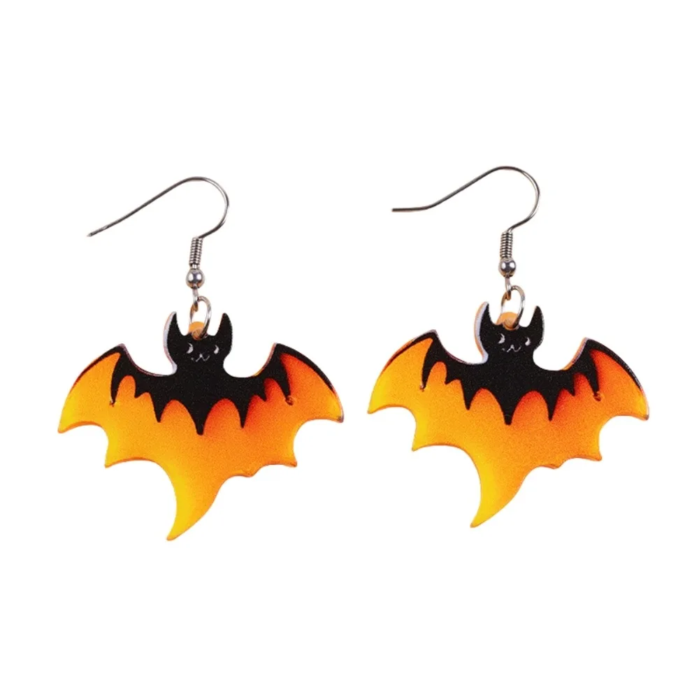Aesthetic Bat Halloween Earrings Heart Acrylic Cute Ghost Ear Studs Colorful Spider Pumpkin Dangle Earrings Accessories