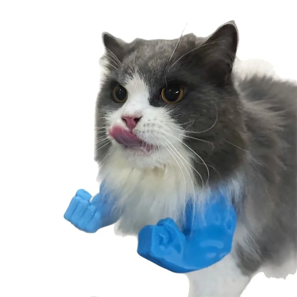 Role Play 3D Printed Cat Fist Hulk Arm Funny Neck Hanging Cat Muscle Neck Arm Unique Pet Green Giant Arm For Cats Dogs
