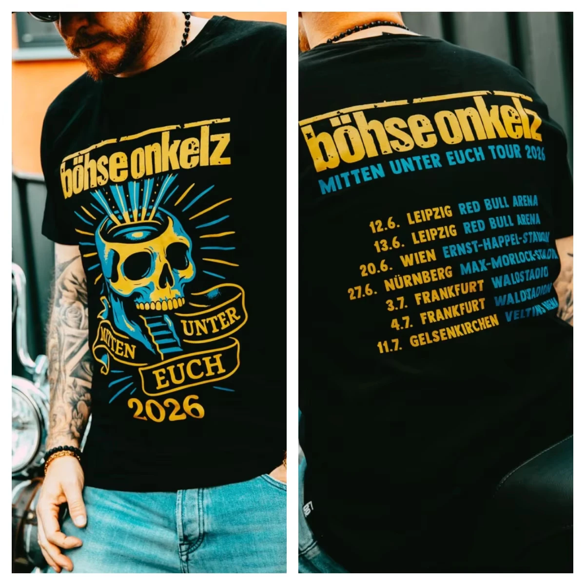 2026 Böhse Onkelz Mitten Unter Euch Tour T-shirt Retro Rock Graphic T-shirt Summer Men's T-Shirt Kid's Clothing Tee Y2k Woman