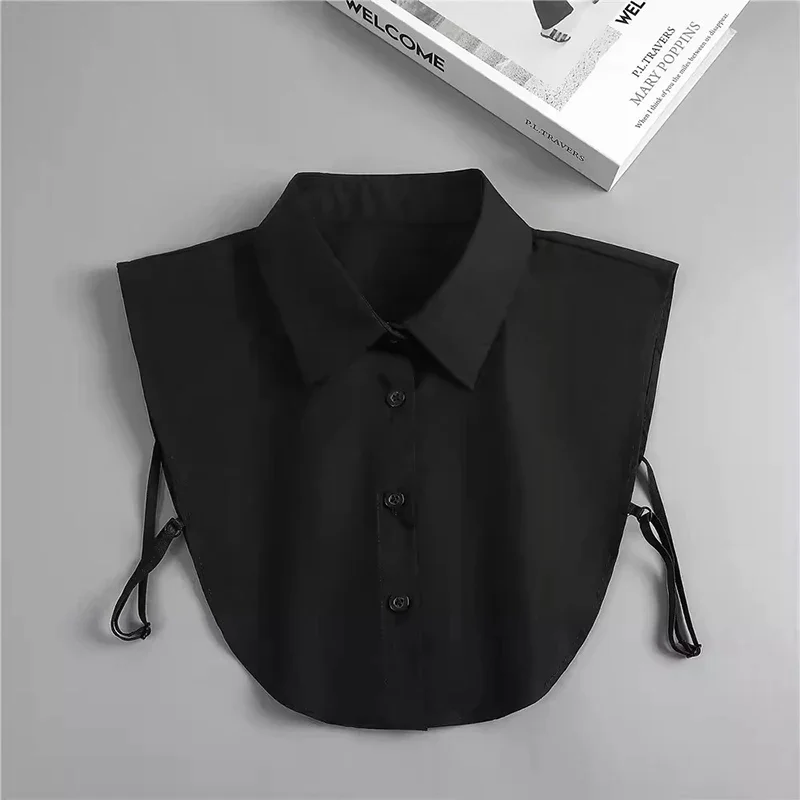 Fake Collar For Shirt Detachable Collars Solid Shirt Lapel Blouse Top Men Women Black White Clothes Shirt Accessories DropShip