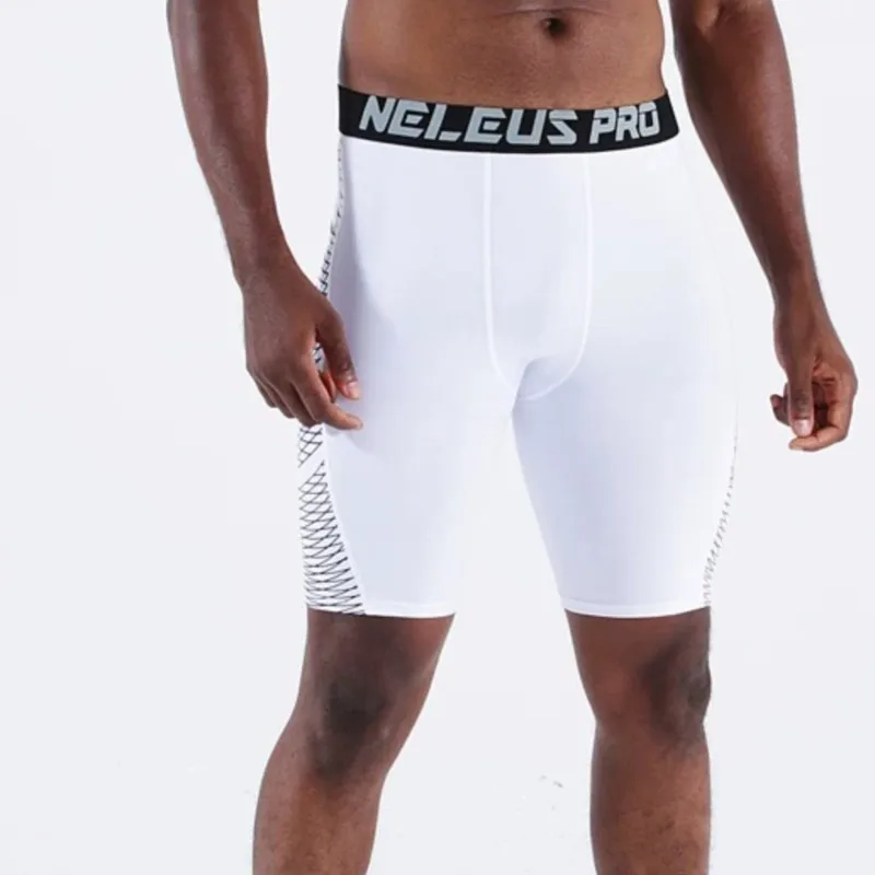 Summer Men Capri Running Tights GYM Pants Male Basketball Football Soccer Fitness Exercise Sport Cropped Shorts Legging Q32