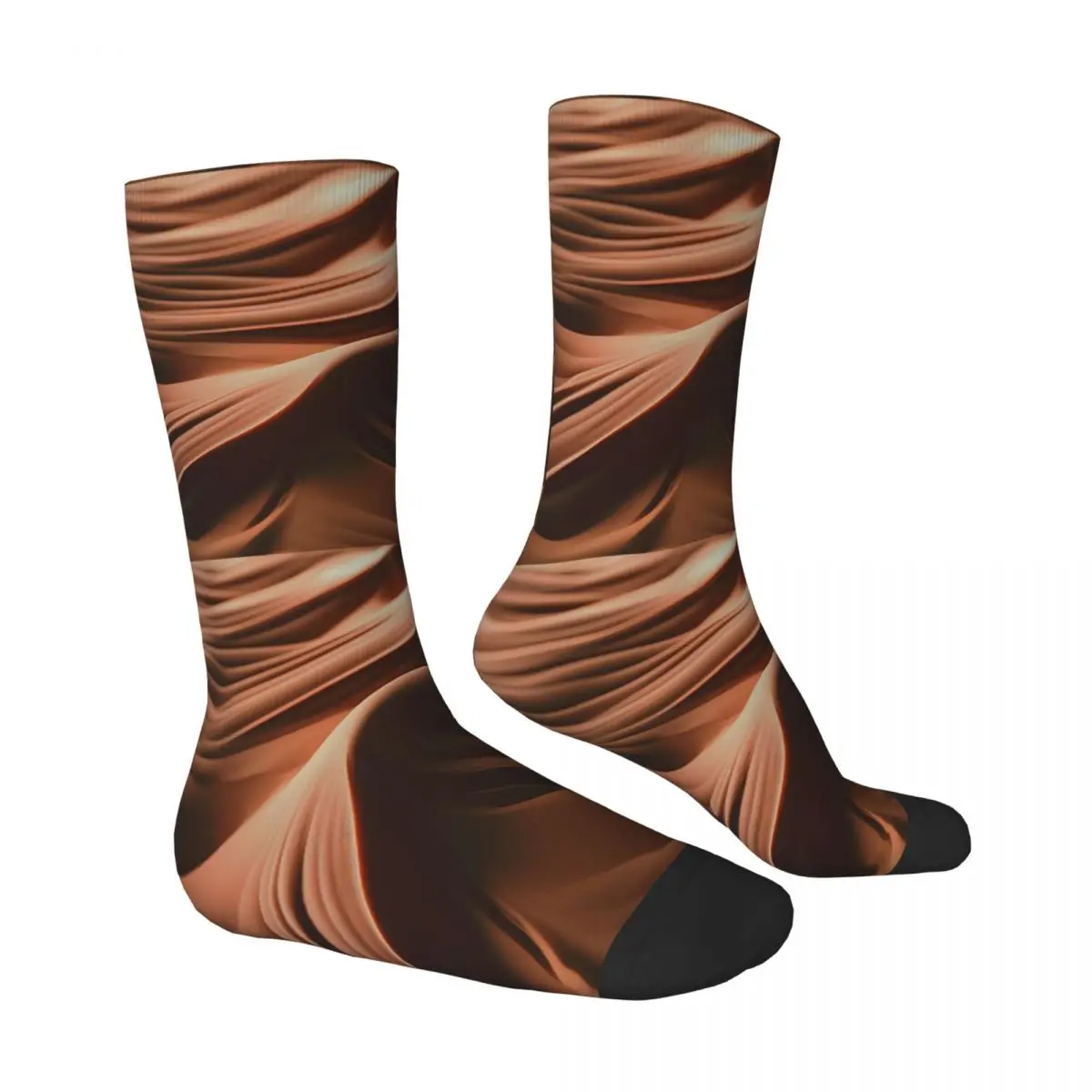 Rich Chocolate Swirls Of Fudge Abstract Art Stockings Men Socks Retro Socks Spring Climbing Anti Bacterial Socks Birthday Gift