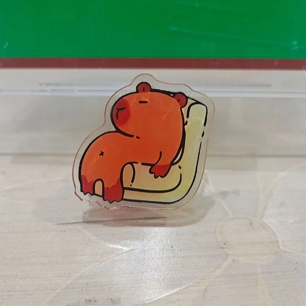 Exquisite Acrylic PP Capybara Acrylic Clip Stationery Cartoon Test Paper Clip Capybara Folder Note Clip
