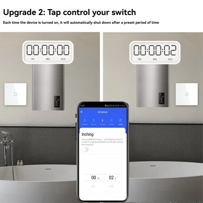 Wifi Boiler Switch/Water Heater Controller 20A Tuya Smart APP Remote Control Alexa Home Voice Glass Panel EU Plug-AC37