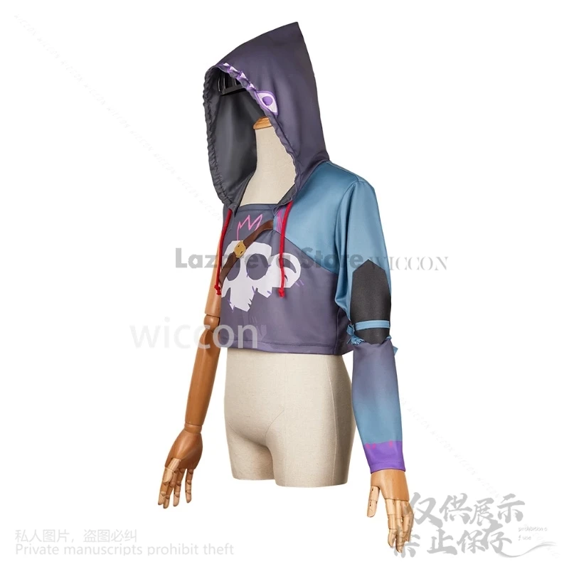 Anime Movie Arcane 2 Cosplay EKKO Game LoL Costume Shoulder Long Sleeve POLO Collar Hoodie Woman Man For Gifts Cos