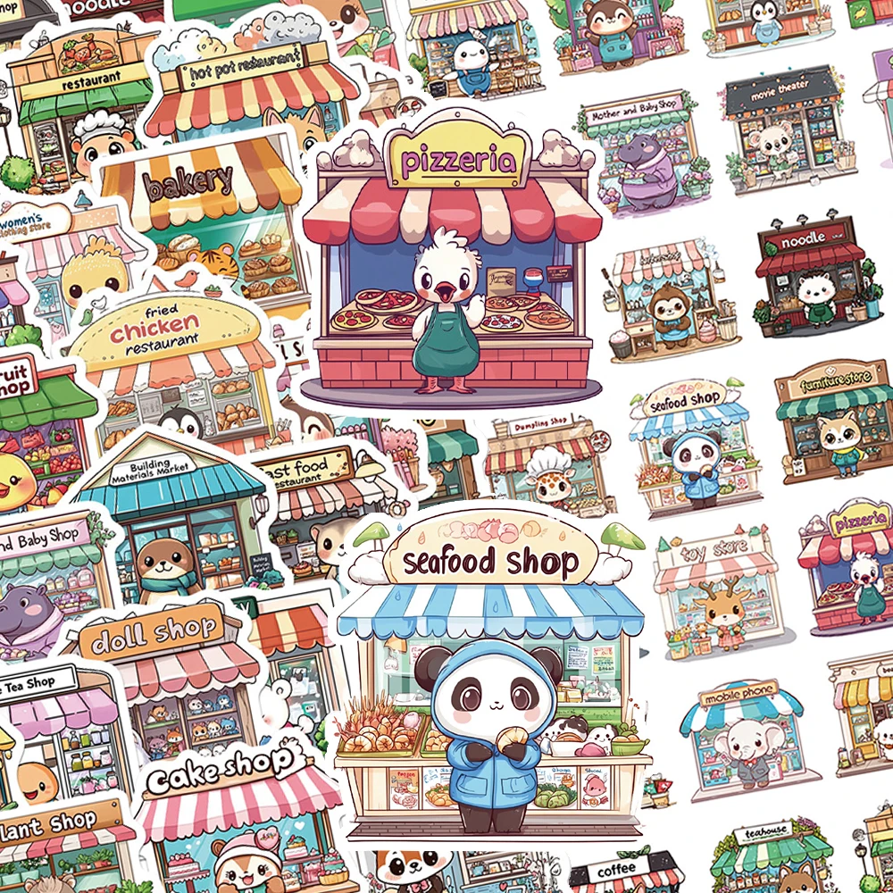 

10/30/50 шт., наклейки для магазина с забавными животными, креативные наклейки с героями мультфильмов, чехол для ноутбука, телефона, бутылка воды, милые наклейки с граффити, упаковка