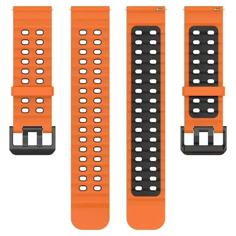 22 mm Ocean-Silikonarmband für Amazfit Active Max/Balance 2/Bip 6 5/GTR 4 3 2 2e/Stratos 3 2/Cheetah Round-Pro/Pace Zweifarbiges Armband – Detail 4