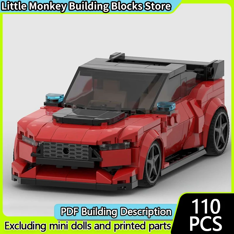 

Speed Racing Car Model MOC Building Bricks Mustang RED Hypercar Modular Technology Children Holiday Gifts Assemble Toys Suit