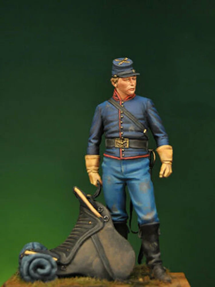 Unassambled 1/24 75mm ancient Federal Artillery Driver OFFICER with base Resin figure miniature model kits Unpainted