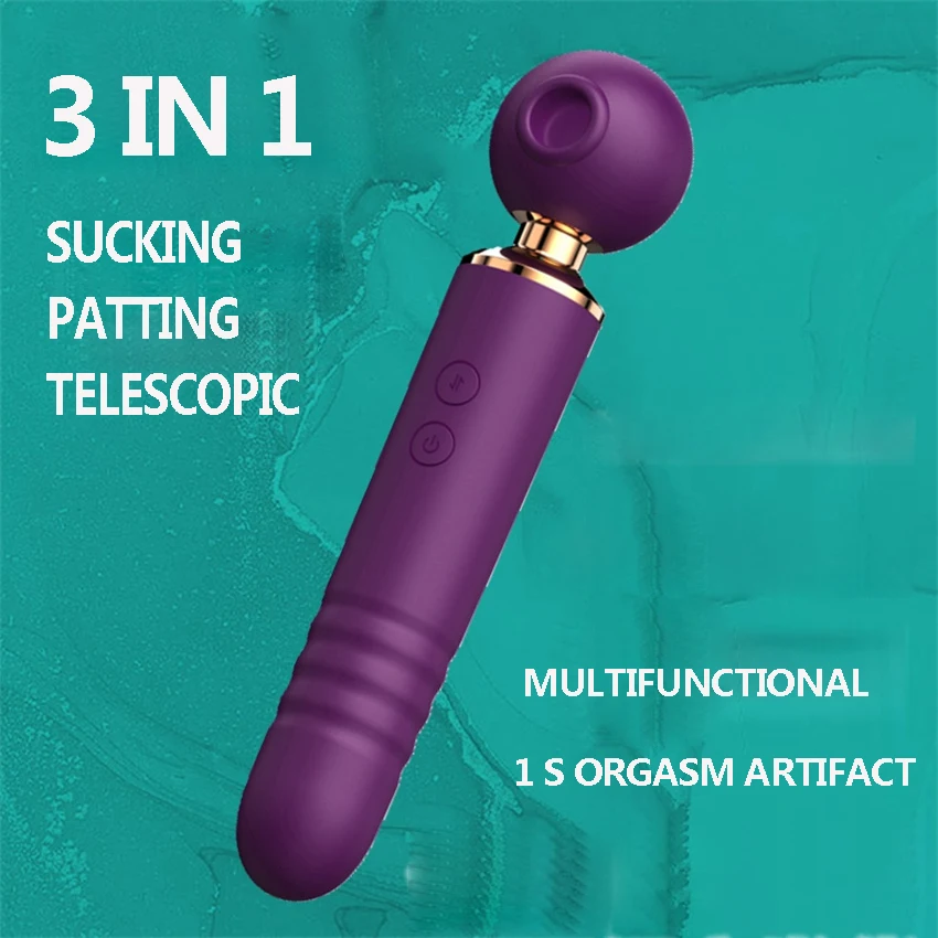 Vibradores 3 in 1 Thrusting Vibrators Magic Wand Mujer Beating Clitoris G Spot Massage Sex Toys Clit Sucker Vibrator For Women