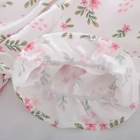 Sweet Broken Flower Slash Neck Women Blouse Agaric Edge Pleat Design Slim Elastic Waist Cropped Top Cute Chiffon T-shirt Summer - Image 5