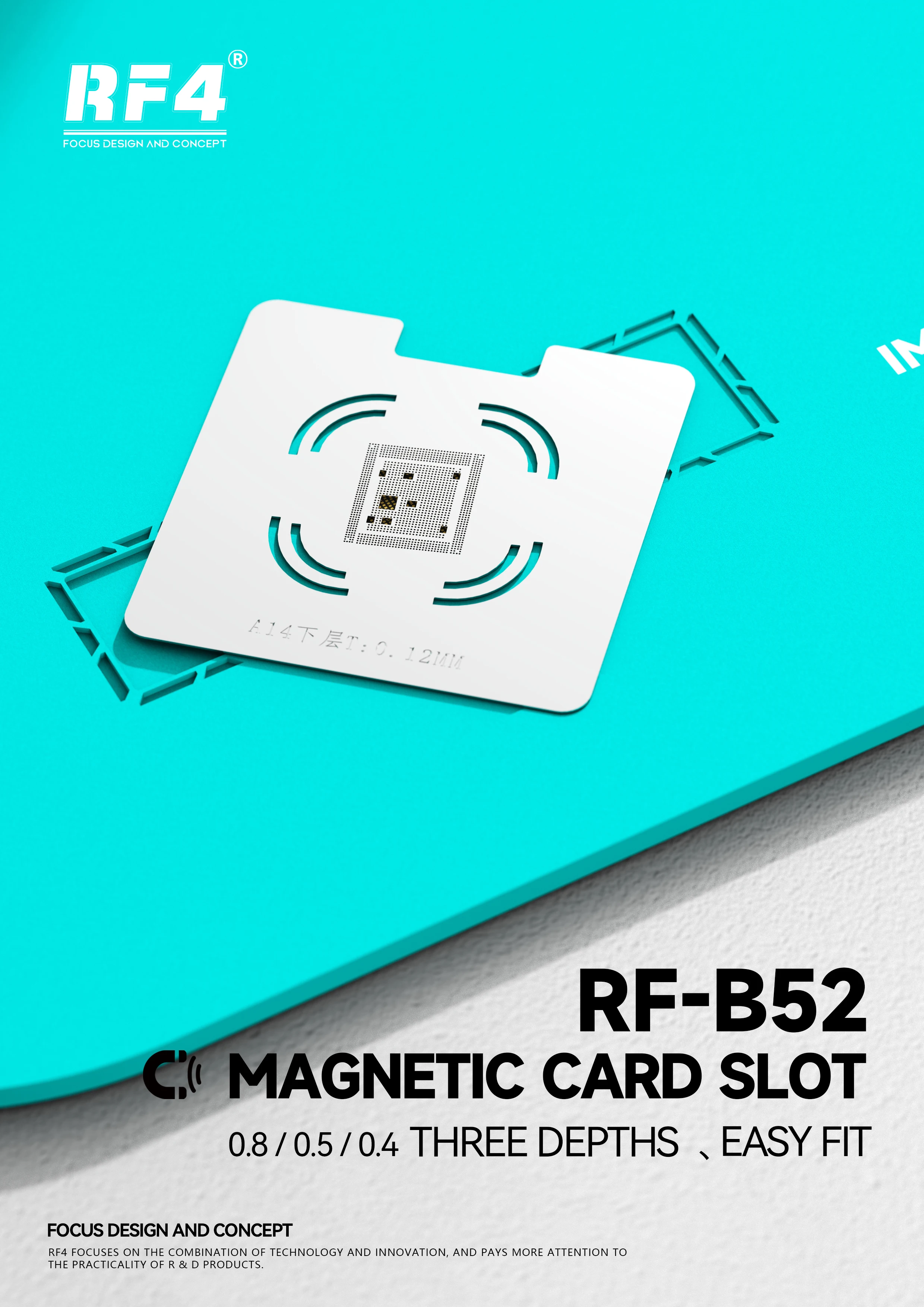 RF4 Multifunctional Silicone Built-in Metal Microscope Base,Silicone Pad With Screw Positioning Mesh And Magnetic Slot RF-B52