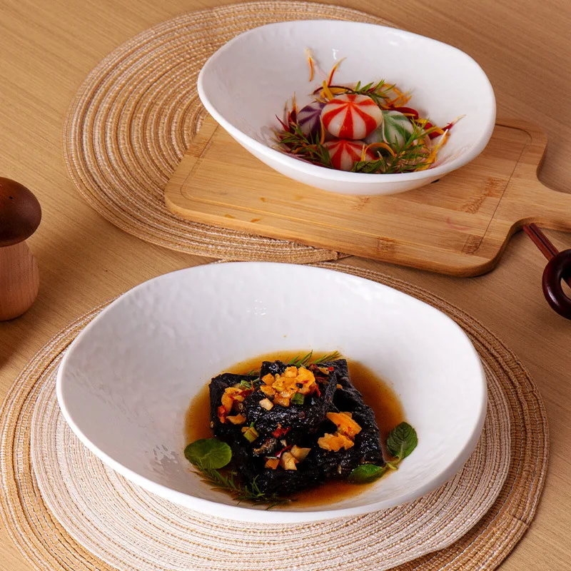 Modern Fruit Salad Bowl Stylish Slanted Design for Home Hotel Restaurant Western Dishes Yogurt Serving