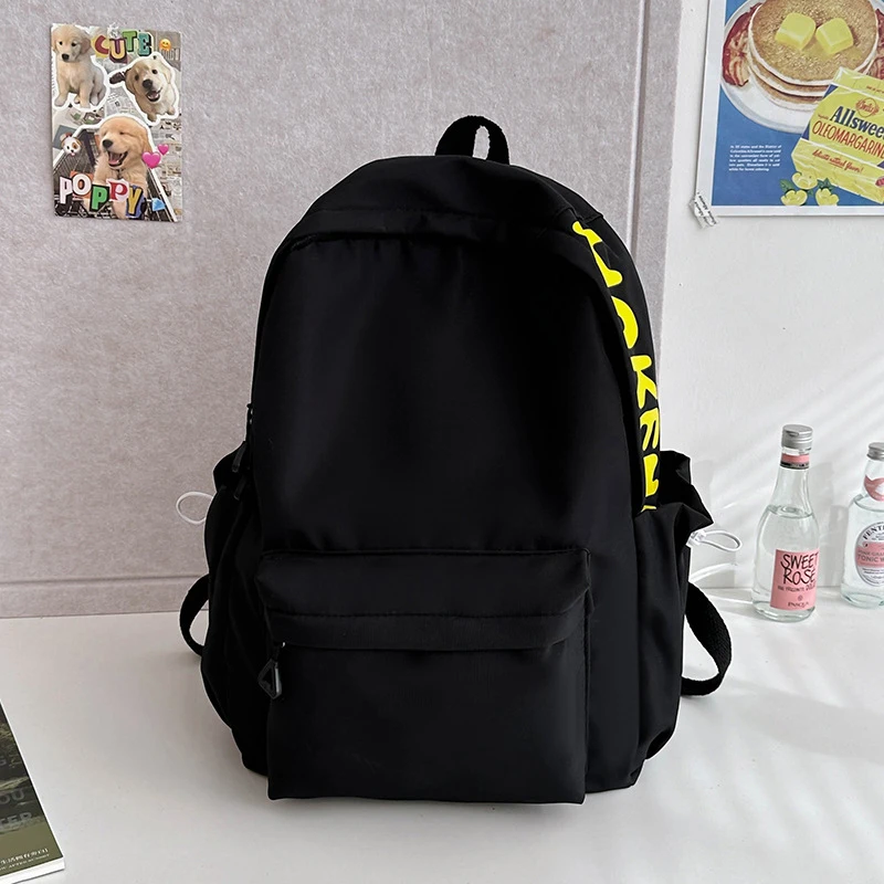 

Large Capacity Solid Color Simple Sen Backpack Lightweight Multi-functional Student Schoolbag