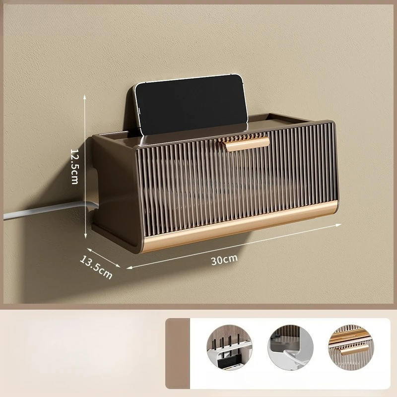 NONE Wifi Router Lagerung Box Buchse Draht Optische Modem Netzwerk Kabel Organisation Box Wand-montiert Kein-bohren Set-top-Box Regal 3