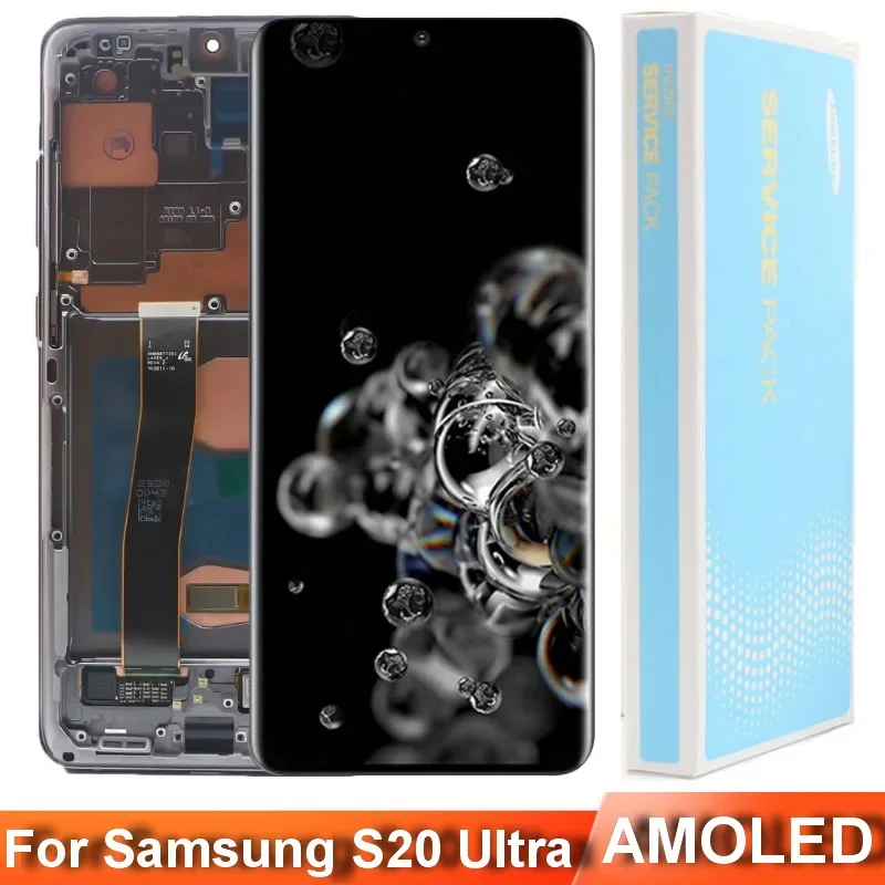 

S20Ultra LCD For Samsung Galaxy S20 Ultra G988 G988F G988B/DS G988FD AMOLED Display Touch Screen Digitizer Assembly