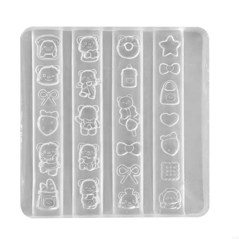 

91AF Sculpted Bear Silicone Molds for Resin Crafts Jewelry Making Heat Resistant Flexible Design Creative Art Projects