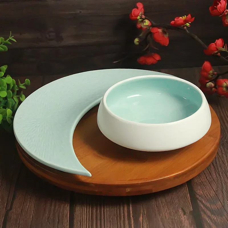 Hotel Creative Bowl Plate Set Sun and Moon Platter Combination Special-shaped Retro Tableware Cold Dishes Snack Mood Plate