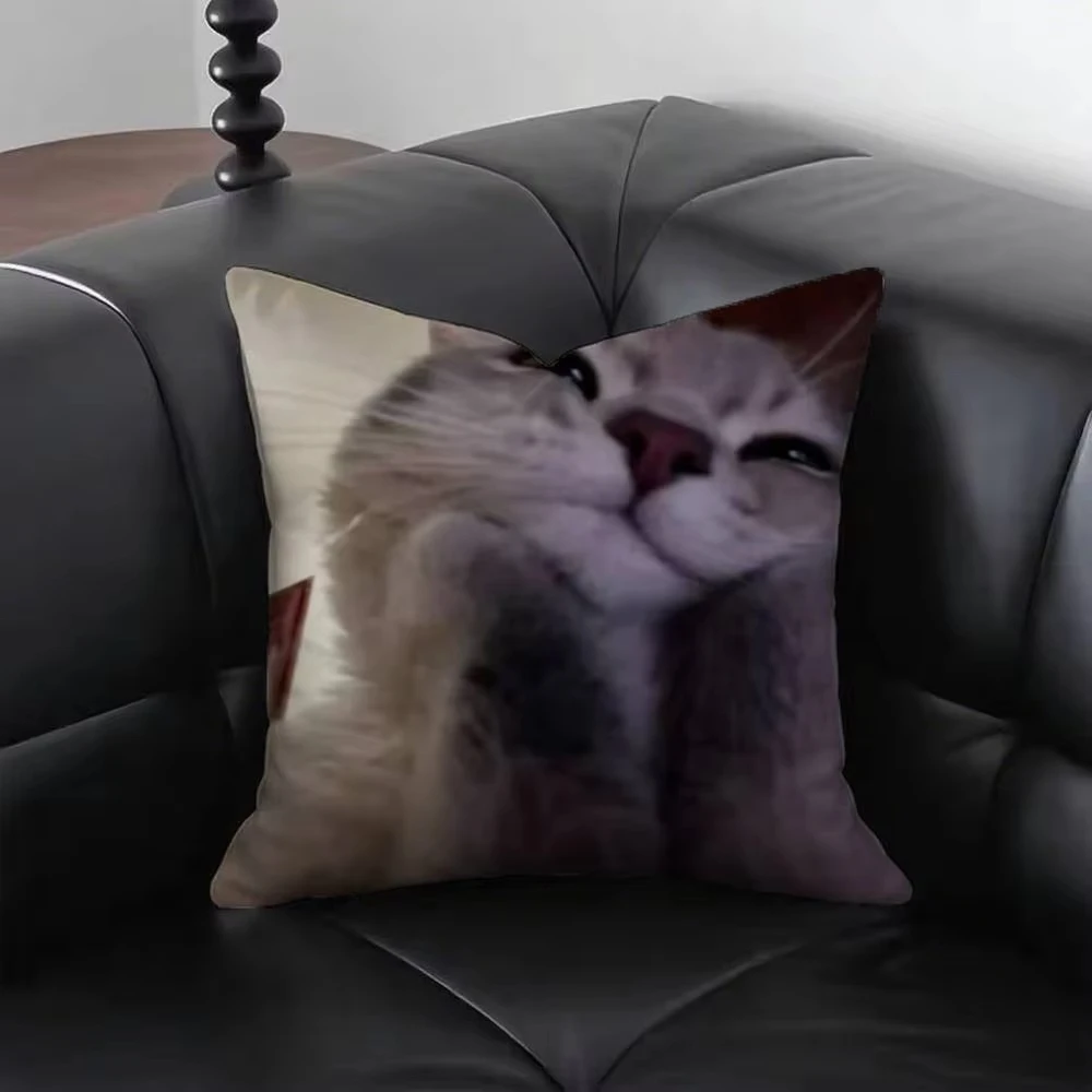مضحك القط M-Meme وسادة غطاء الرموز التعبيرية طباعة كيس وسادة تصميم مجردة ديكور المنزل لغرفة المعيشة أريكة غرفة نوم