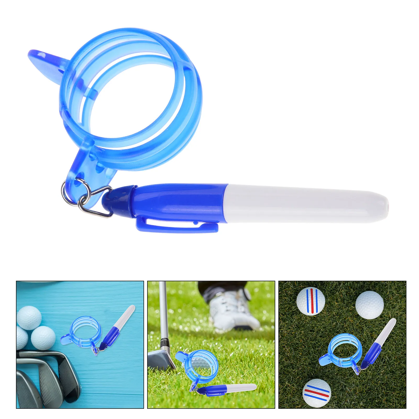 

1Set Portable Golf Line Marker Tool with Dual-Side Stencil for Identification and Stable Marking Professional Golfing