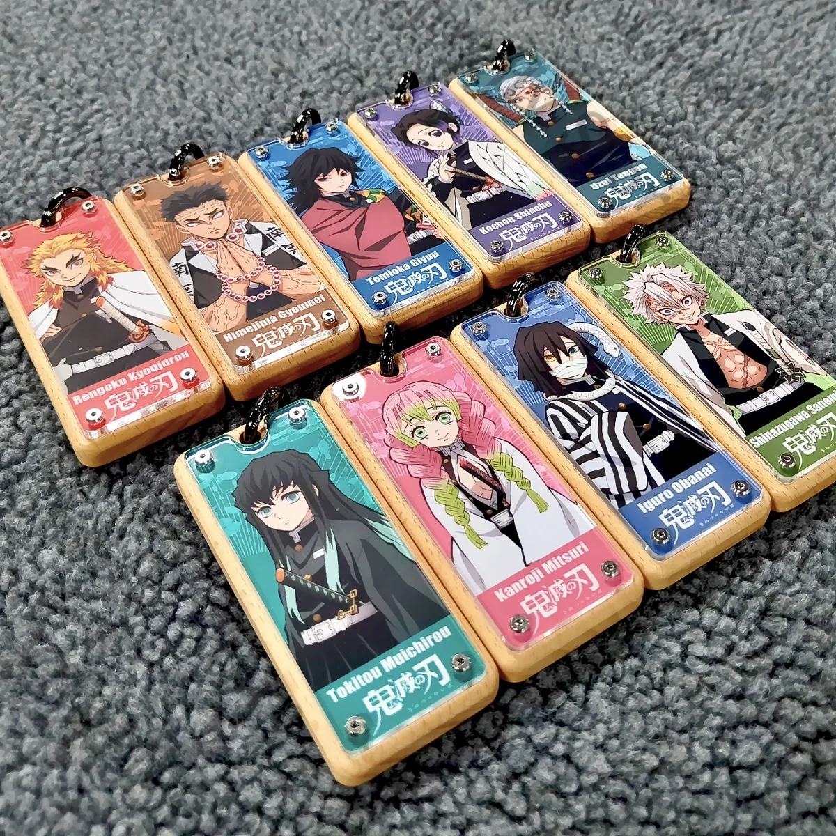 

Demon Slayer Magnet Solid Wood Tag Bag Keychain Kanroji Mitsuri Anime Bags Pendants Collect Ornaments Decoration Hanging Drop