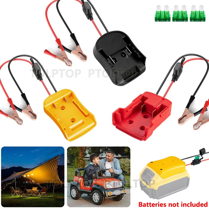 

NEW Jumper Cables Car Using Tool For Makita/Dewalt/Milwaukee 18V Li-ion Battery 11AWG Jump Starting Adapter Auto Booster Cables