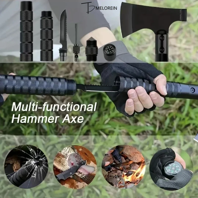 Outdoor Ax Multi-Functional Tactical Ax Car Camping Felling Fire Fighting Mountain Firewood Splitting