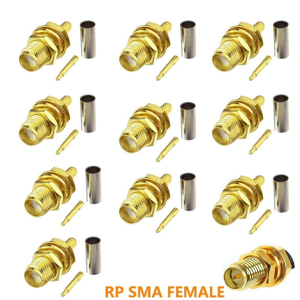 10 stücke sma Stecker sma Buchse rp sma Stecker Buchse Crimp für rg316 u lmr100 rg174 Kabel Draht klemme gerade