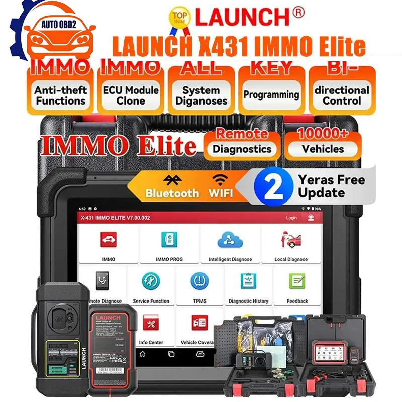 2025 LAUNCH X431 IMMO ELITE Bidirectional Tool with X-PROG3 Key Programmer, ECU Coding, Full Systems, 39+reset,V.A.G Guided