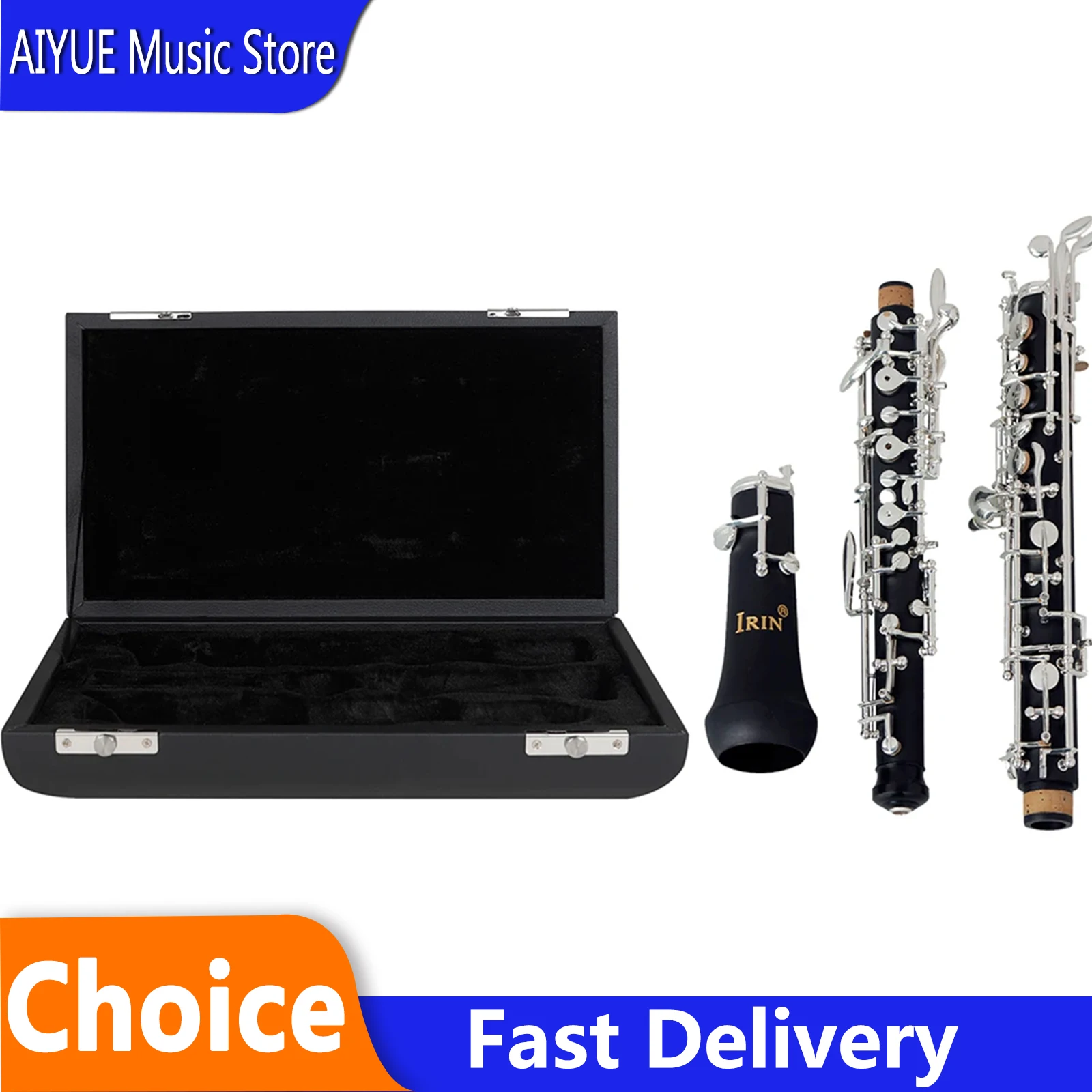 

IRIN Oboe Case Black Leather Oboe Special Square Storage Box With Metal Buckle Portable Bag Woodwind Music Instrument Parts