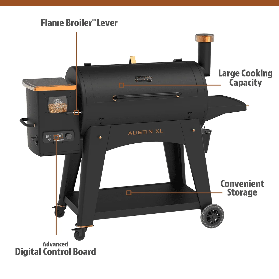 Austin XL 1000 Sq in Wood Fired Pellet Grill and Smoker Onyx Series Equipped with industry leading technology and stylish design