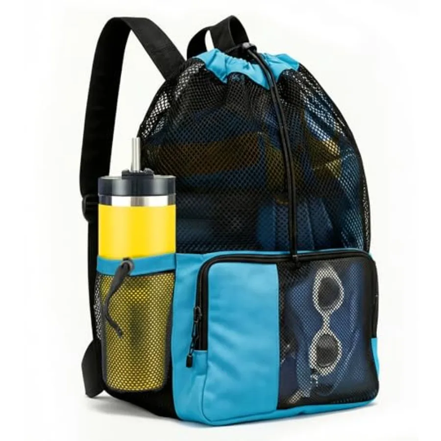 Mesh Swim Bag Drawstring Backpack bags for Swimmers Equipment Summer Essentials Mens and Women Beach Backpack