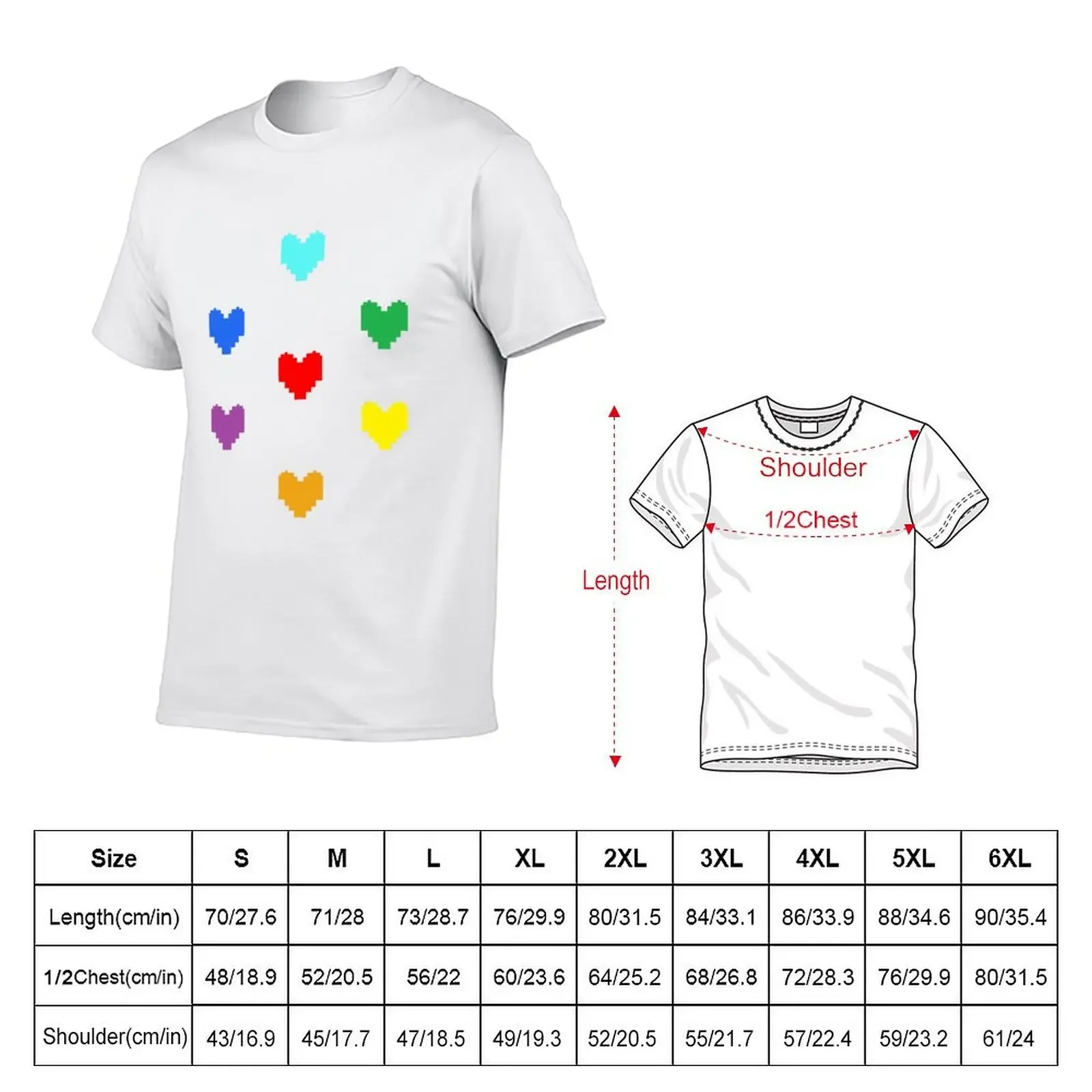 Undertale Hearts T-Shirt plus size clothes Aesthetic clothing plus sizes mens t shirts casual stylish