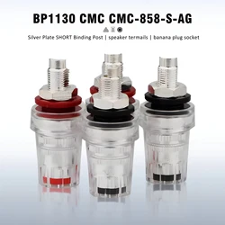 Binding Post Thick Silver Plated Speaker AMP Short HiFi Banana Jack Connector Socket Panel Chassis Mount