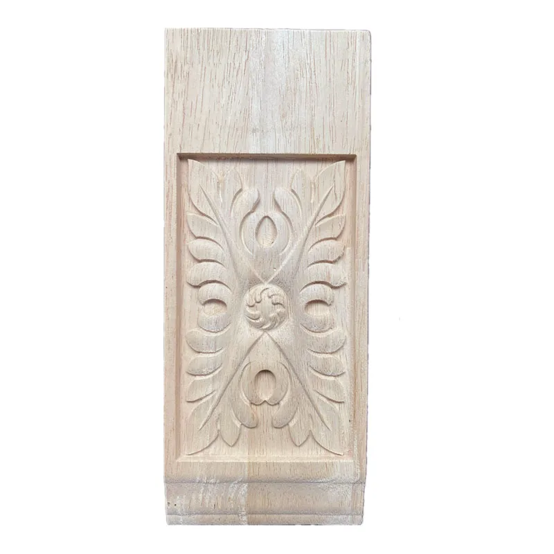 

1PC 14-25cm Simple Vintage Wood Carved Decal Corner Onlay Applique Frame Furniture Wall Unpainted Home Cabinet Door Decor Craft