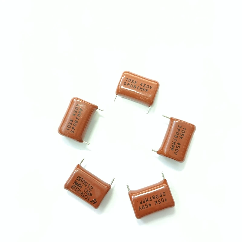 5PCS Original Small 1UF 450V 105K Foot Spacing 15MM Thin Film Capacitor