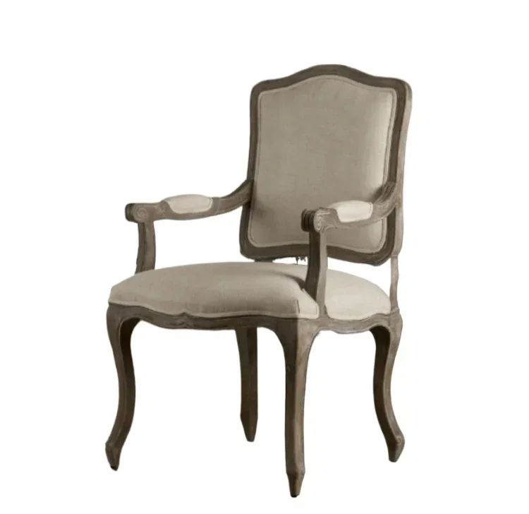 Furniture French rural retro solid wood dining chair American minimalist style office chair neoclassical chair