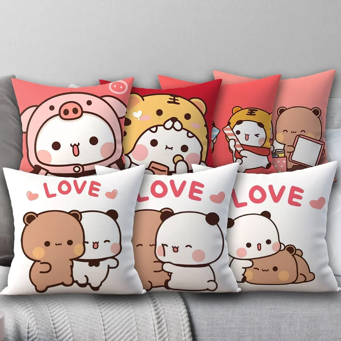 Bubu Dudu Pillow Cover Birthday Wedding Gifts 45x45 Cushions Covers Dakimakura Throw Pillows Square Pillowcase Cute