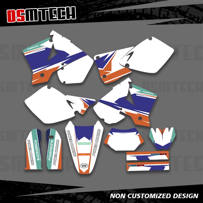 

DSMTECH For KTM EXC 125 200 250 300 380 400 520 2003 Full Graphics Decals Stickers Custom Number Name 001