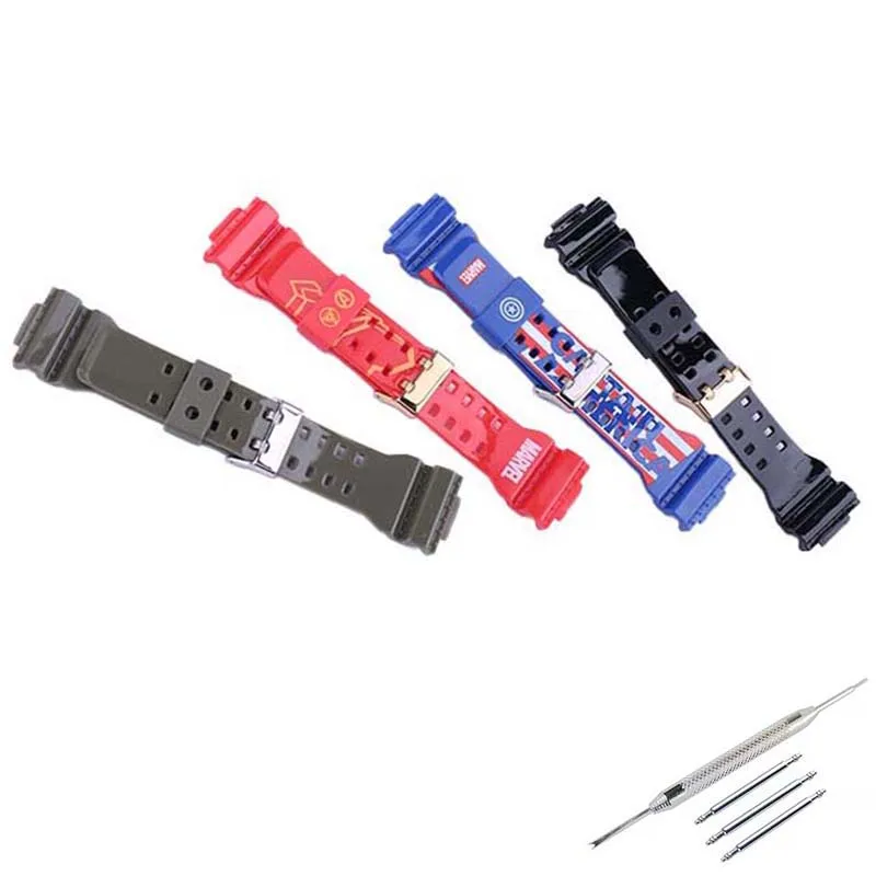 Men\'s 16mm resin watch strap compatible for Casio GA GD110 120 140 150 700 GAX GLS100 bright watch band women\'s rubber wristband