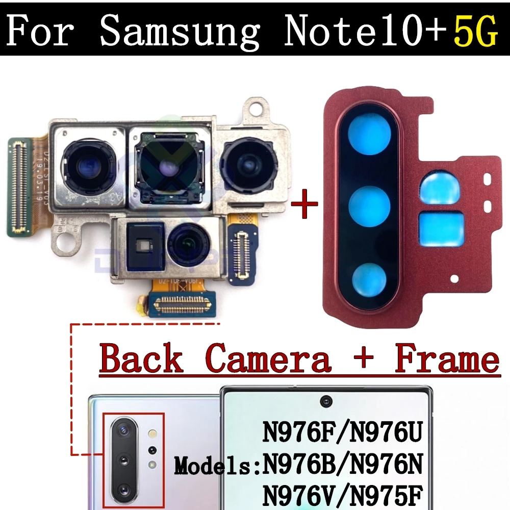 Rear camera lens cover for Samsung Galaxy Note 10 + 5G, n975f, n976n, n976v, n976f, front camera with flex cable