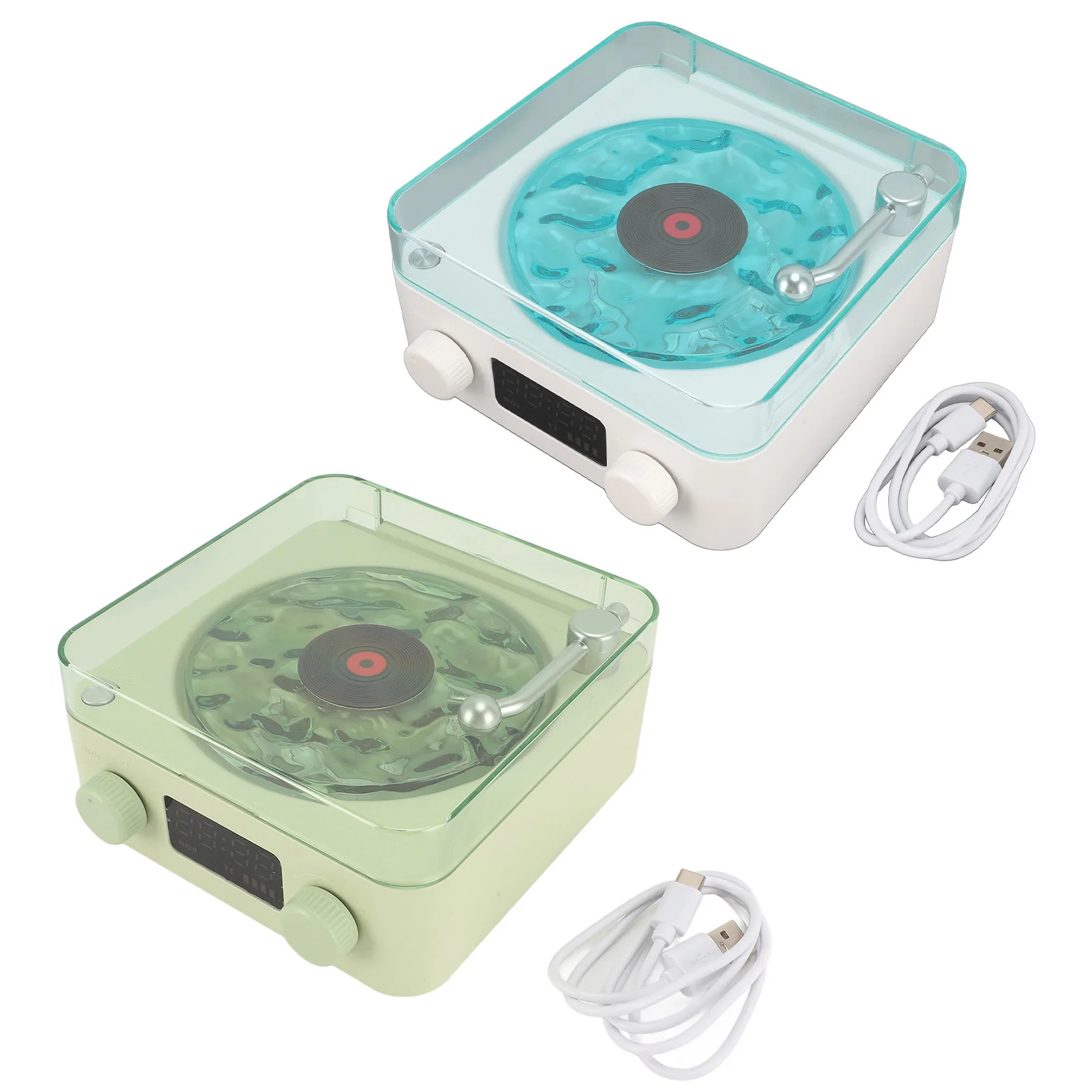 Waves Player Cordless Compact Stereo Sound Ambient Light Creative Present Portable Vintage Waves Speaker for Sleep Relaxing