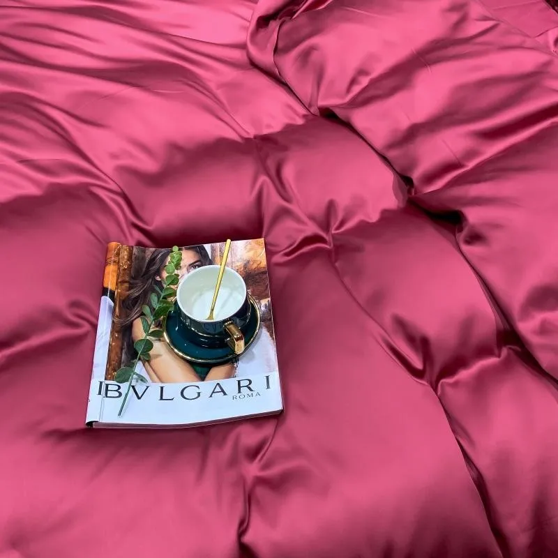 Eucalyptus Lyocell Silk Cooling Duvet Cover Bed Sheet Pillowcases Queen King Family Oversize 104X90"Comforter cover Bedding set - view 2