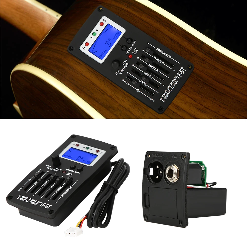 F-5T 5Band Equalizer Digital Tuner Pickup For Electric Acoustic Classic Guitar