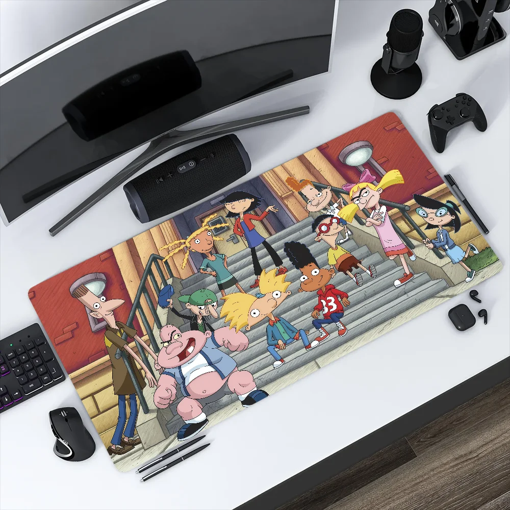 Mauspad Sitcom MousePad Rutschfest mit Lockedge-Rand für Büro, Studenten, Gaming, A-Arnold, animiert, verdickt, großes Schreibpad, Hey Cushion